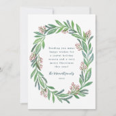 ブルーグリーン図解入りの、写真付きのフローラリース写真 シーズンカード (正面)