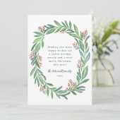 ブルーグリーン図解入りの、写真付きのフローラリース写真 シーズンカード (スタンド正面)