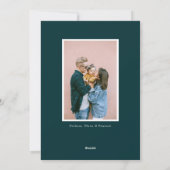 ブルーグリーン図解入りの、写真付きのフローラリース写真 シーズンカード (裏面)