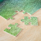 ブルーグリーン大理石の水彩画 ジグソーパズル (側面)