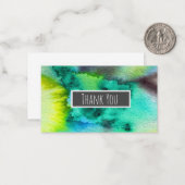 ブルーグリーン大理石の水彩画 ノートカード (正面/裏面インサイチュ)