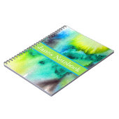 ブルーグリーン大理石の水彩画 ノートブック (左側)