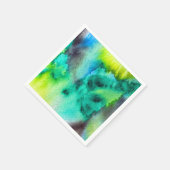 ブルーグリーン大理石絞り染めの水色 スタンダードカクテルナプキン (角)
