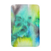 ブルーグリーン大理石絞り染めの水色 バスマット (正面縦)