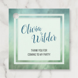 ブルーグリーン大理石縁ど フェイバータグ