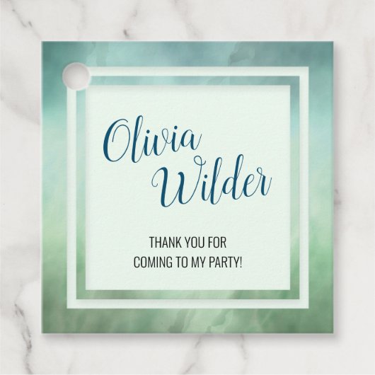 ブルーグリーン大理石縁ど フェイバータグ (正面)