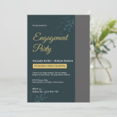 ブルーグリーン婚約パーティ 招待状 (スタンド正面)
