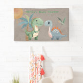 ブルーグリーン恐竜の男の子の赤ちゃんシャワー 横断幕 (インサイチュ)