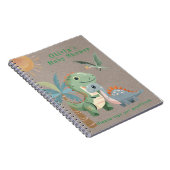 ブルーグリーン恐竜ボーイベビーシャワーのゲストブック ノートブック (右側)