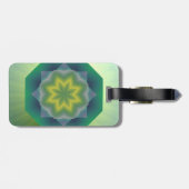 ブルーグリーン抽象デザイン ラゲッジタグ (裏面横)