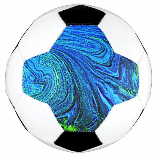 ブルーグリーン抽象芸術サッカーボール サッカーボール (正面)