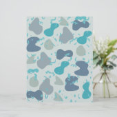 ブルーグリーン抽象芸術スクラップブック紙 (スタンド正面)