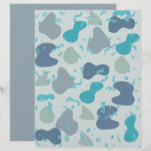 ブルーグリーン抽象芸術スクラップブック紙 (正面/裏面)