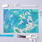 ブルーグリーン抽象芸術ティッシュペーパー 薄葉紙 (クラフト)