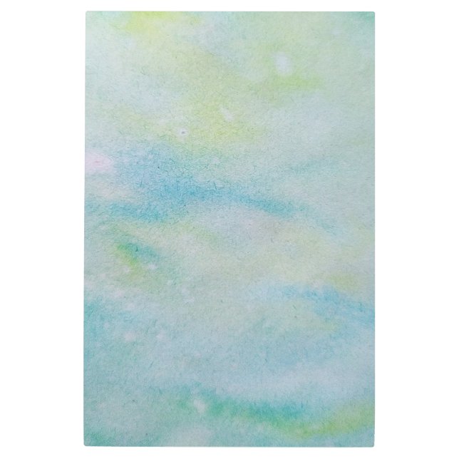 ブルーグリーン抽象芸術テクスチャメタル メタルプリント (正面)