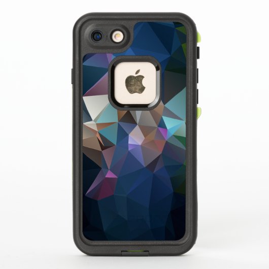 ブルーグリーン抽象芸術ピラミッド芸術 LifeProof iPhoneケース (裏面)