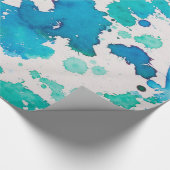 ブルーグリーン抽象芸術包装紙 ラッピングペーパー (角)