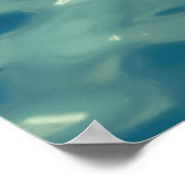 ブルーグリーン抽象芸術水写真 ポスター (角)