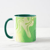 ブルーグリーン抽象芸術海 マグカップ (左)
