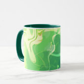 ブルーグリーン抽象芸術海 マグカップ (正面左)