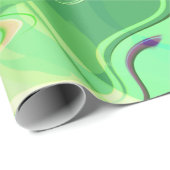 ブルーグリーン抽象芸術海 ラッピングペーパー (ロールコーナー)