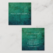 ブルーグリーン抽象芸術美しいスタイリスト スクエア名刺 (正面/裏面)