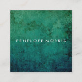 ブルーグリーン抽象芸術美しいスタイリスト   スクエア名刺 (正面)