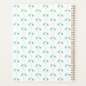 ブルーグリーン水彩植物野花 プランナー手帳 (裏面)