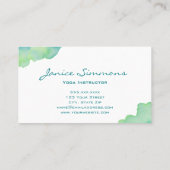 ブルーグリーン水彩洗浄ビジネスカード 名刺 (裏面)