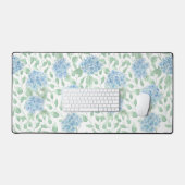 ブルーグリーン水彩野の花 デスクマット (キーボード&マウス)