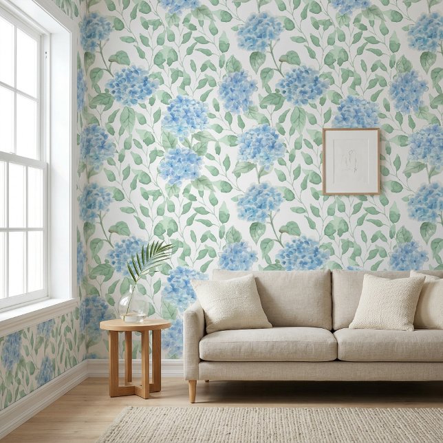 ブルーグリーン水彩野の花 壁紙 (Blue Green Watercolor Wildflower Wallpaper)