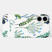ブルーグリーン水彩野の花 Case-Mate iPhoneケース (裏面 (横))