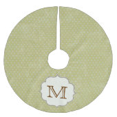 ブルーグリーン水玉模様モノグラムイニシャルツリースカート ブラッシュドポリエステルツリースカート (正面)