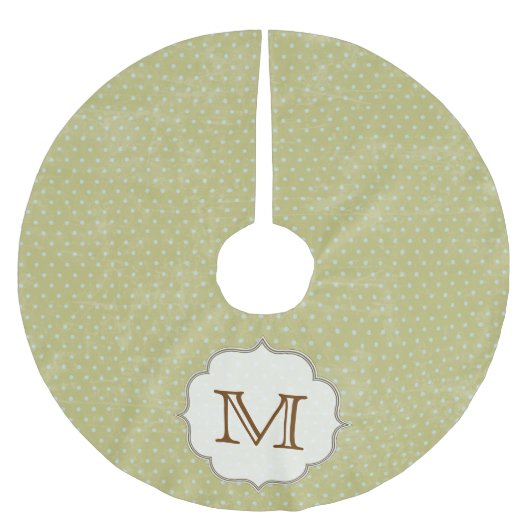 ブルーグリーン水玉模様モノグラムイニシャルツリースカート ブラッシュドポリエステルツリースカート (正面)