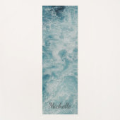 ブルーグリーン海サマービーチウェーブカスタムズ ヨガマット (正面)