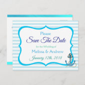 ブルーグリーン海洋いかり日付ポストカードの保存 案内ポストカード (正面/裏面)