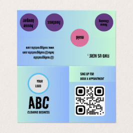ブルーグリーン混合洗浄サービスQRコード 名刺