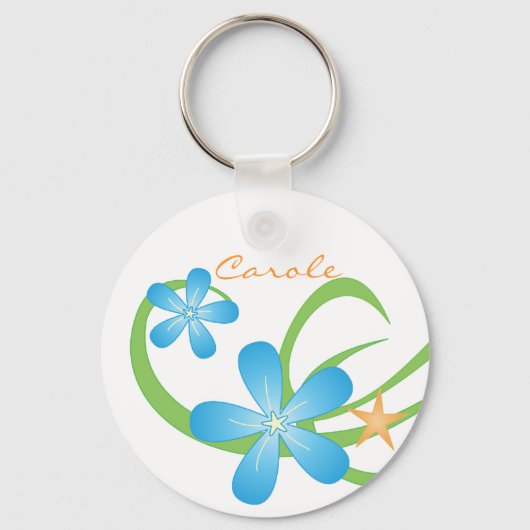 ブルーグリーン熱帯地方 キーホルダー (正面)
