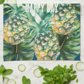 ブルーグリーン熱帯離れ産パインゴ キッチンタオル (折り畳み)