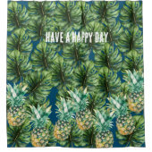 ブルーグリーン熱帯離れ産パインゴ シャワーカーテン (正面)