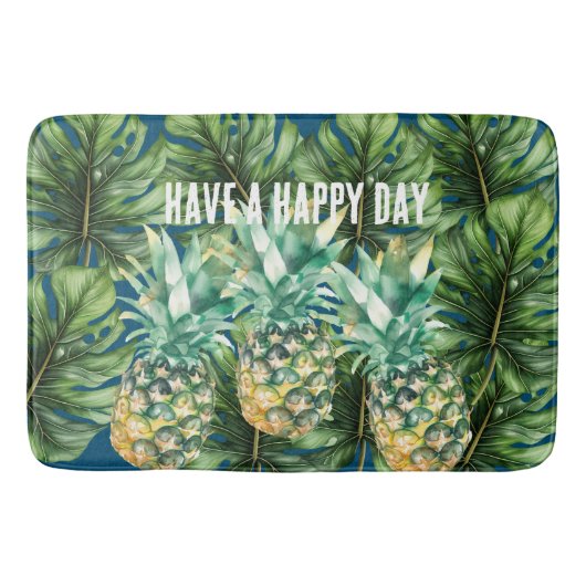 ブルーグリーン熱帯離れ産パインゴ バスマット (正面)