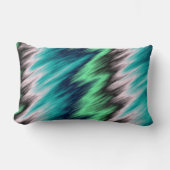 ブルーグリーン白黒抽象芸術装飾用クッション ランバークッション (正面)