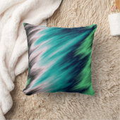 ブルーグリーン白黒抽象芸術 クッション (ブランケット)