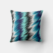 ブルーグリーン白黒抽象芸術 クッション (裏面)