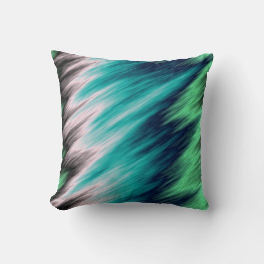 ブルーグリーン白黒抽象芸術 クッション (正面)
