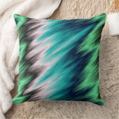 ブルーグリーン白黒抽象芸術 クッション (ブランケット)