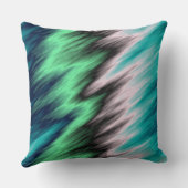 ブルーグリーン白黒抽象芸術 クッション (裏面)