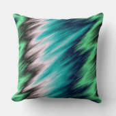 ブルーグリーン白黒抽象芸術 クッション (正面)