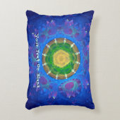 ブルーグリーン絞り染め アクセントクッション (正面(垂直))