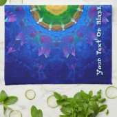 ブルーグリーン絞り染め キッチンタオル (折り畳み)